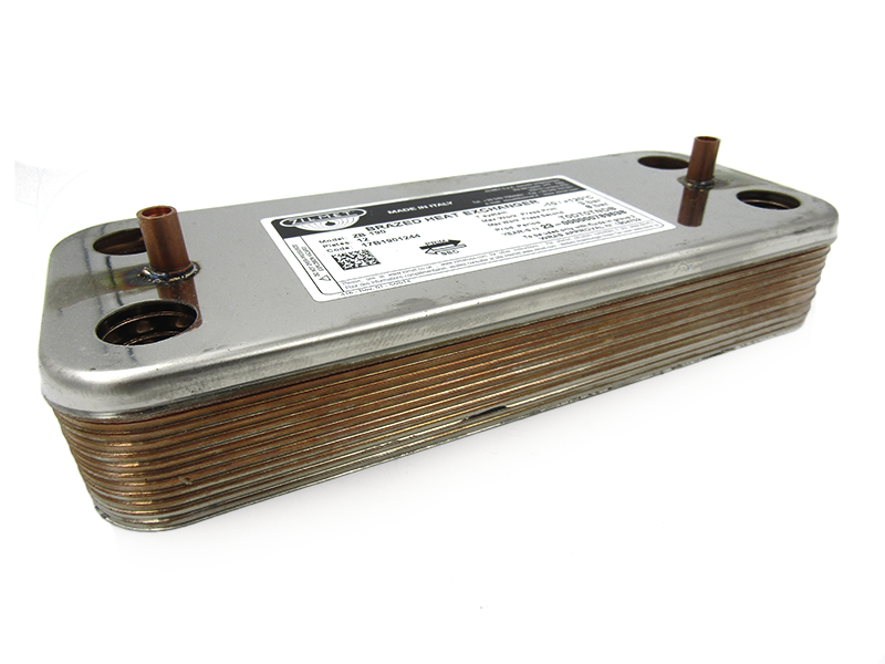 Теплообменник ГВС 12 пл(142 мм)( ZILMET) ARISTON BS, BS II, Matis, Clas, Genus, Egis-12пл