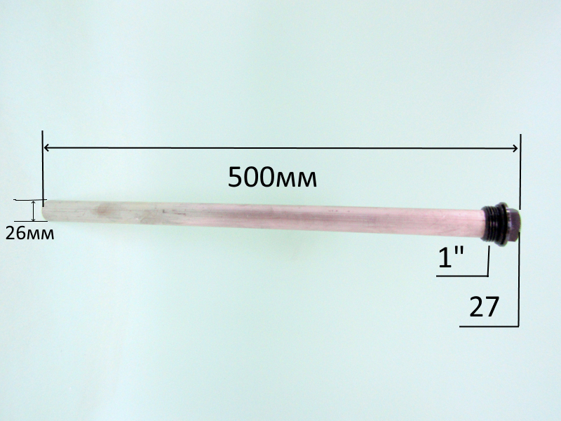 Магниевый анод 26×500 мм G1″ для Protherm Медведь KLZ 0020048749